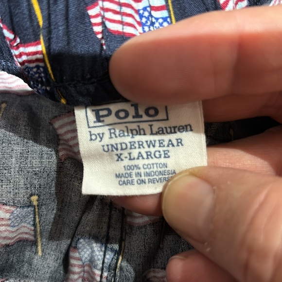 Polo by Ralph Lauren Lounge Pajama Pants Men’s XL Navy w/ American Flags - Picture 3 of 7